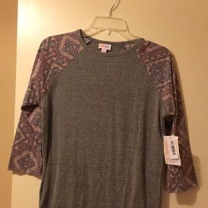 S Lularoe Randy- Tribal print sleeves- Unicorn